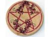 Pentagram & Leaves Wooden Altar Tile