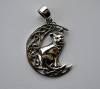 Lisa Parker Cat In Moon Pendant - Silver