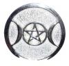 Small Silver Plated Triple Moon Altar Tile