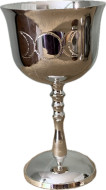 Silver Triple Moon Twisted Stem Chalice