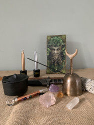 Brass Triple Moon Altar Bell