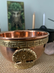 Copper & BrassTree Of Life Ritual Offering Altar Bowl